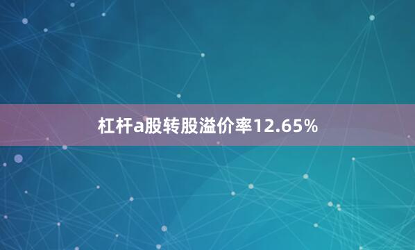 杠杆a股转股溢价率12.65%